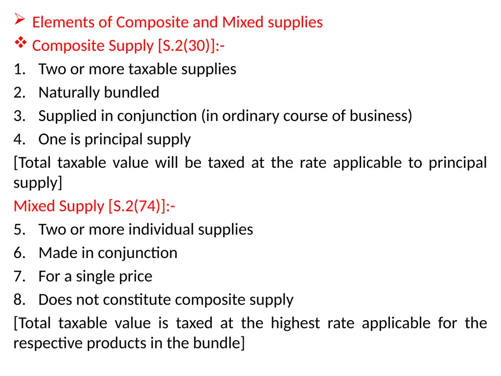 WELCOME to the Session on Overview of GST, Supply, - slide 41 of 124