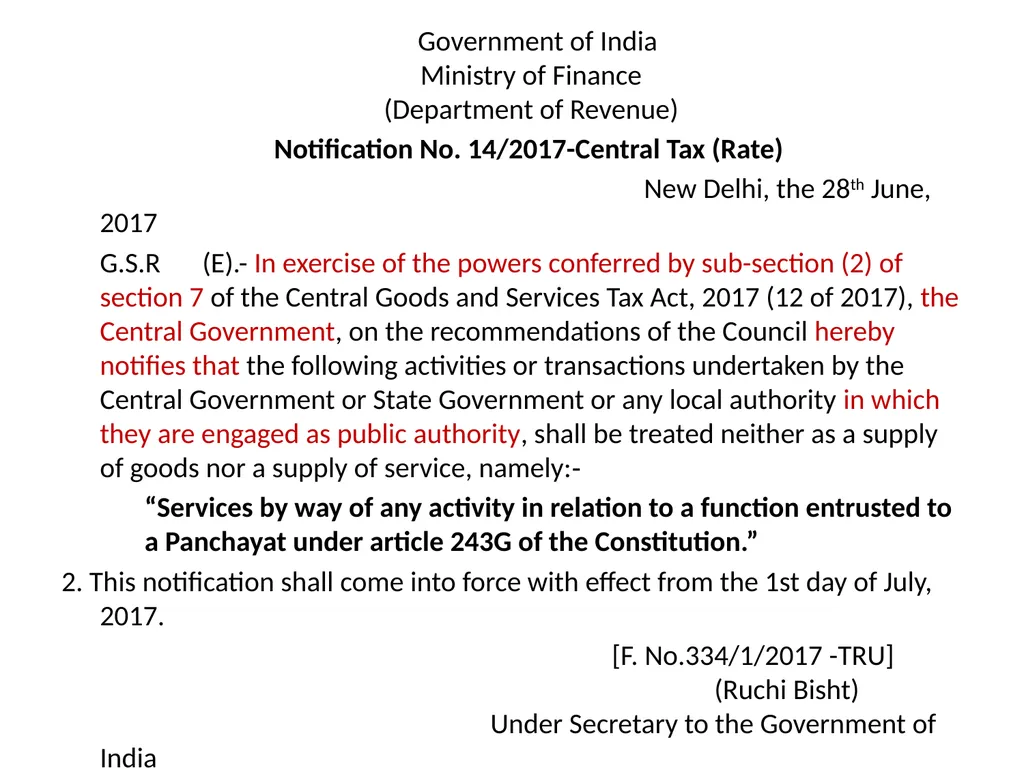 WELCOME to the Session on Overview of GST, Supply, - slide 68 of 124