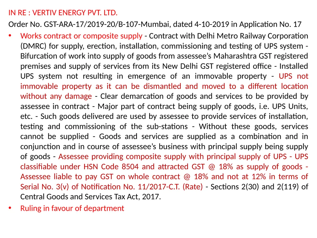 WELCOME to the Session on Overview of GST, Supply, - slide 117 of 124