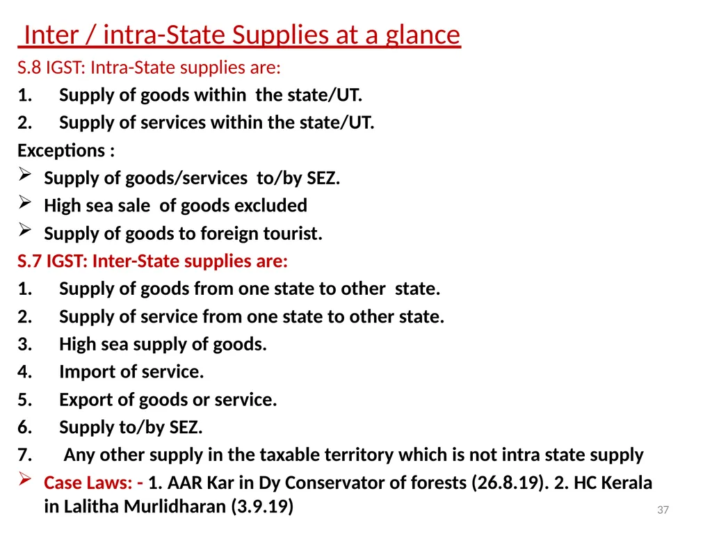 WELCOME to the Session on Overview of GST, Supply, - slide 37 of 124