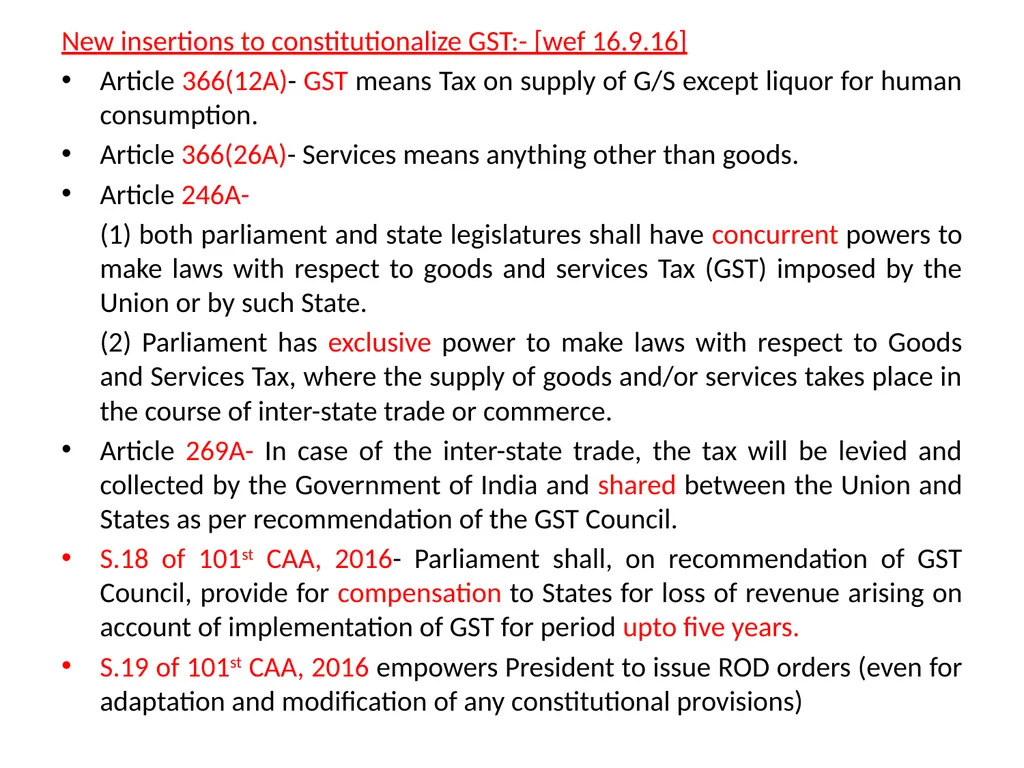 WELCOME to the Session on Overview of GST, Supply, - slide 19 of 124