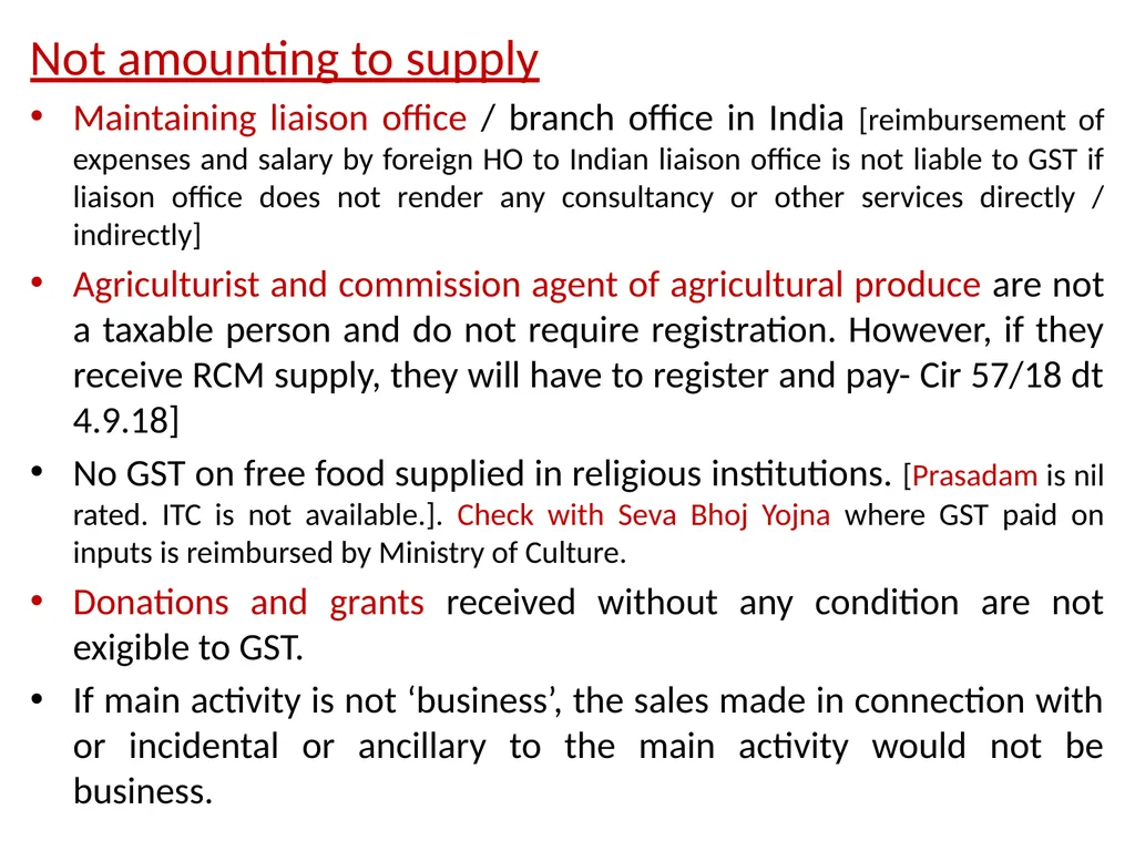WELCOME to the Session on Overview of GST, Supply, - slide 80 of 124