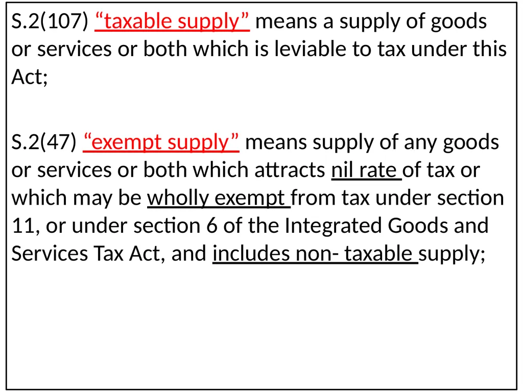WELCOME to the Session on Overview of GST, Supply, - slide 36 of 124