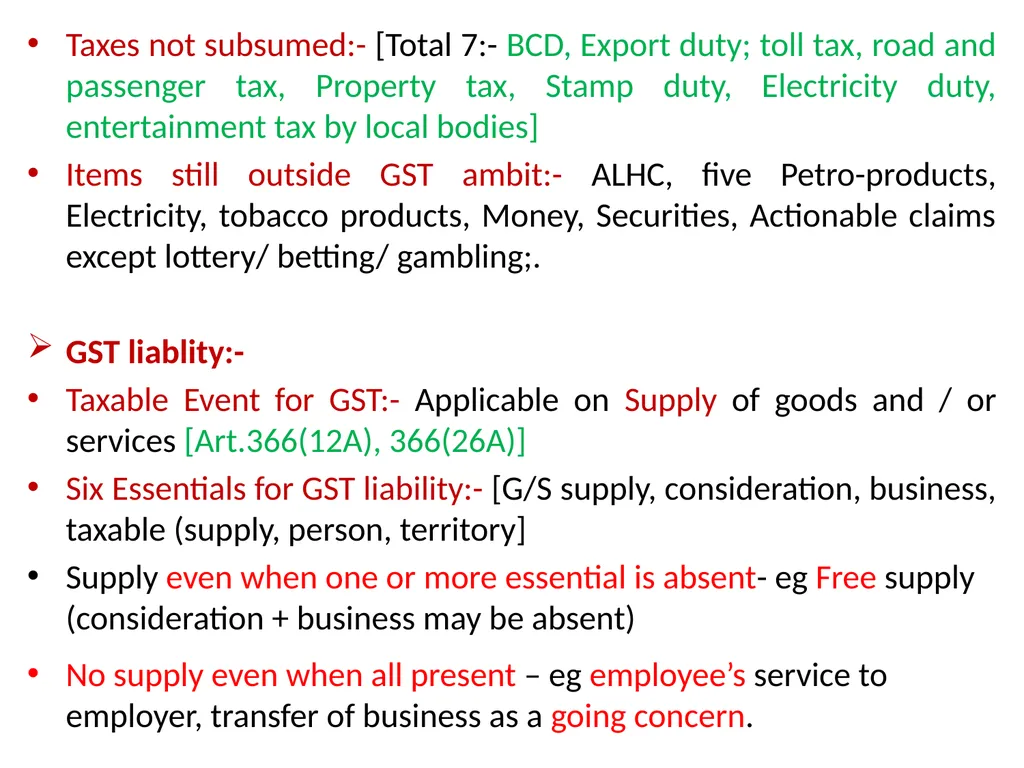 WELCOME to the Session on Overview of GST, Supply, - slide 4 of 124
