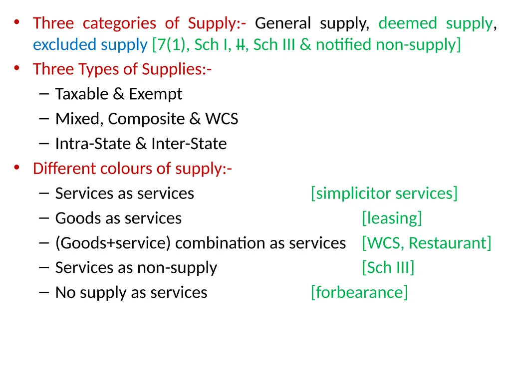 WELCOME to the Session on Overview of GST, Supply, - slide 32 of 124