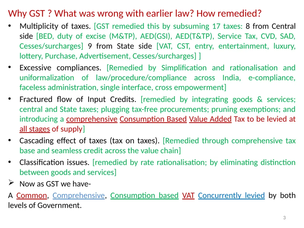 WELCOME to the Session on Overview of GST, Supply, - slide 3 of 124