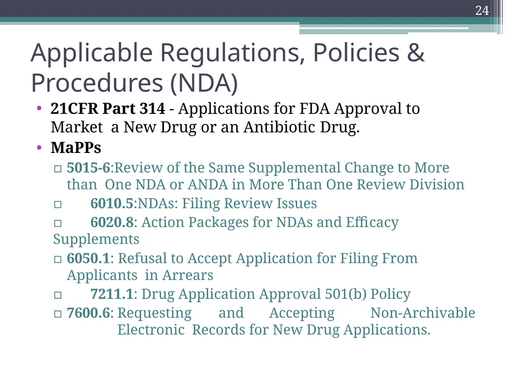 International Drug Regulatory Affairs 1 Regulatory - slide 20 of 67