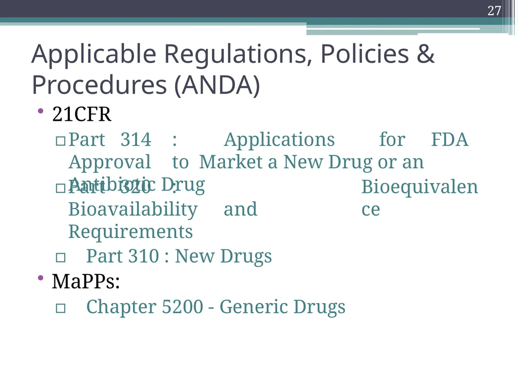 International Drug Regulatory Affairs 1 Regulatory - slide 23 of 67