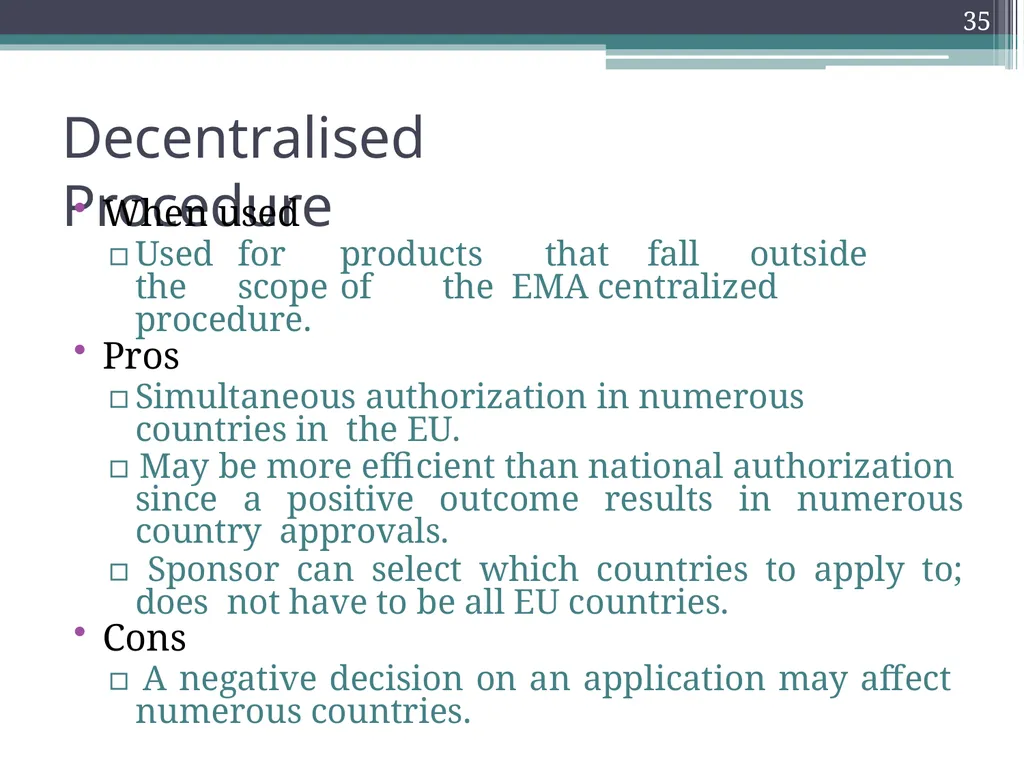 International Drug Regulatory Affairs 1 Regulatory - slide 31 of 67