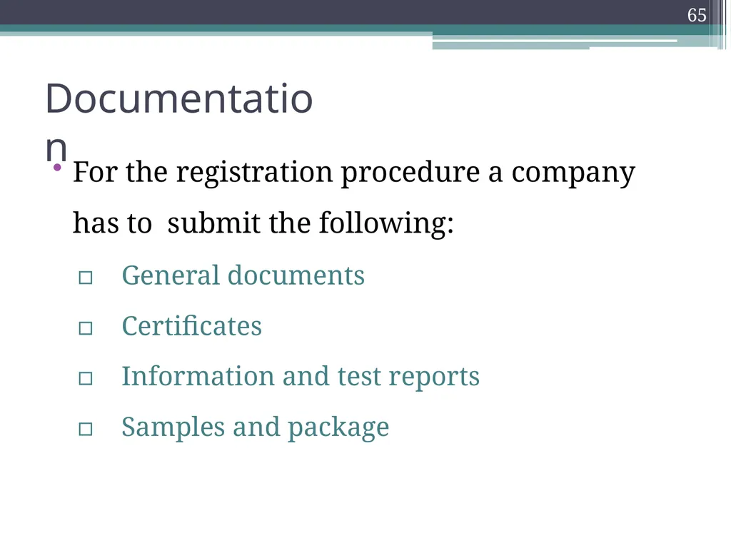 International Drug Regulatory Affairs 1 Regulatory - slide 61 of 67