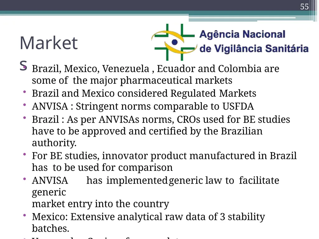 International Drug Regulatory Affairs 1 Regulatory - slide 51 of 67