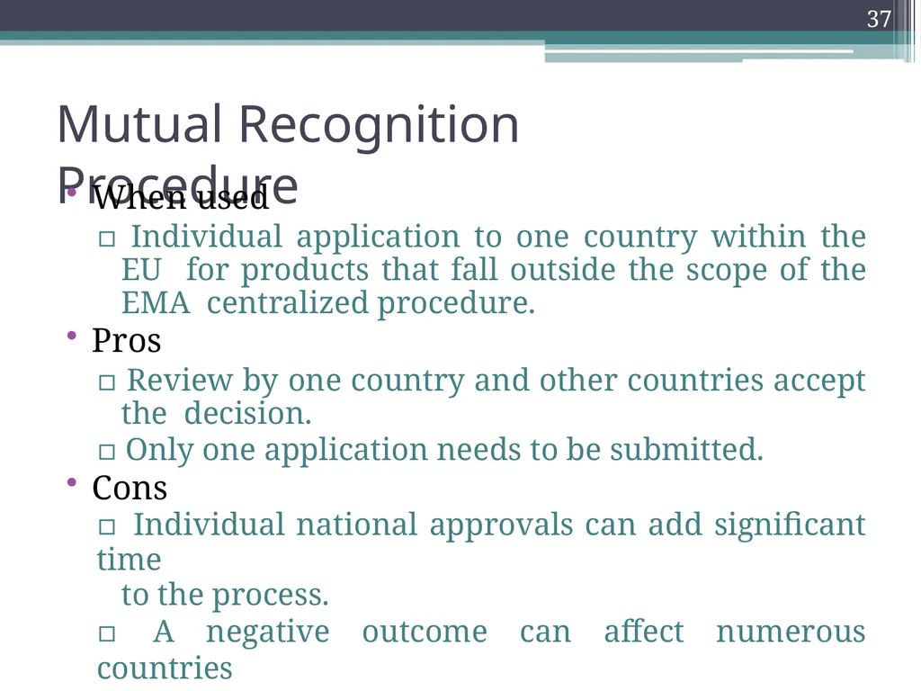 International Drug Regulatory Affairs 1 Regulatory - slide 33 of 67