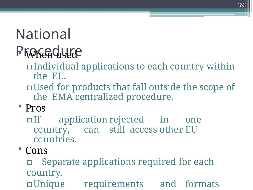 International Drug Regulatory Affairs 1 Regulatory - slide 35 of 67