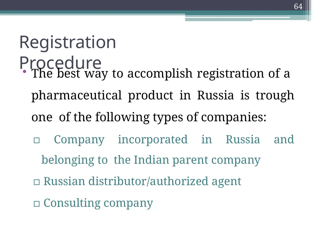 International Drug Regulatory Affairs 1 Regulatory - slide 60 of 67
