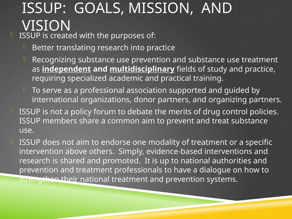 The International society for substance use - slide 8 of 23