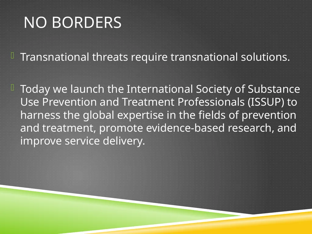 The International society for substance use - slide 4 of 23