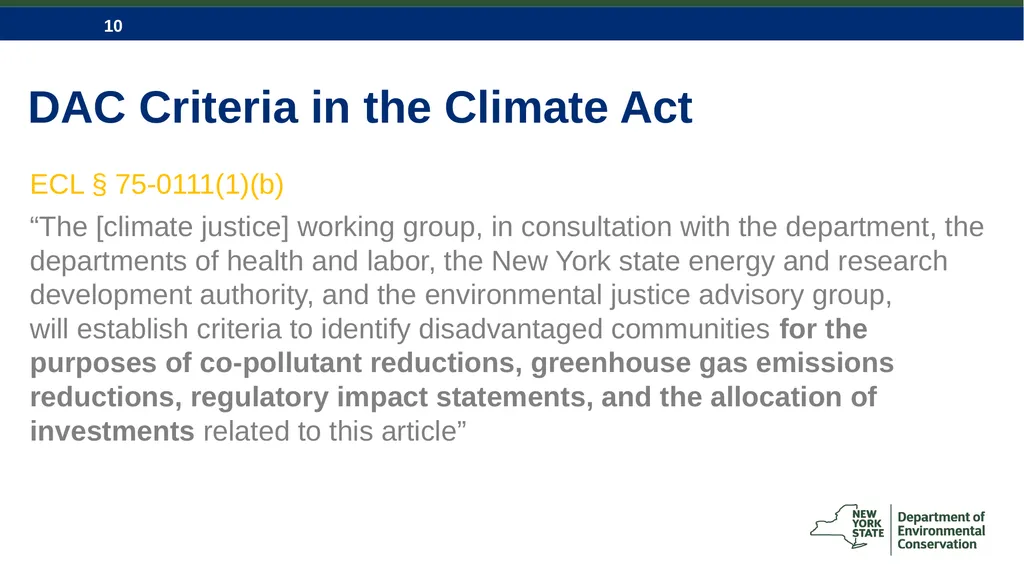 Climate Justice & Disadvantaged Communities Key - slide 10 of 18