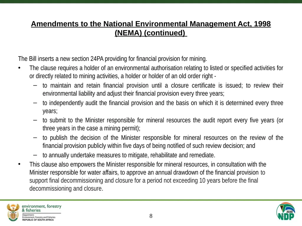 MEETING OF THE SELECT COMMITTEE ON LAND REFORM, - slide 8 of 29
